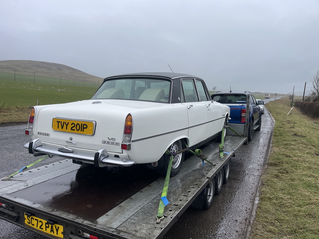 Classic car secured for delivery in the Western Isles